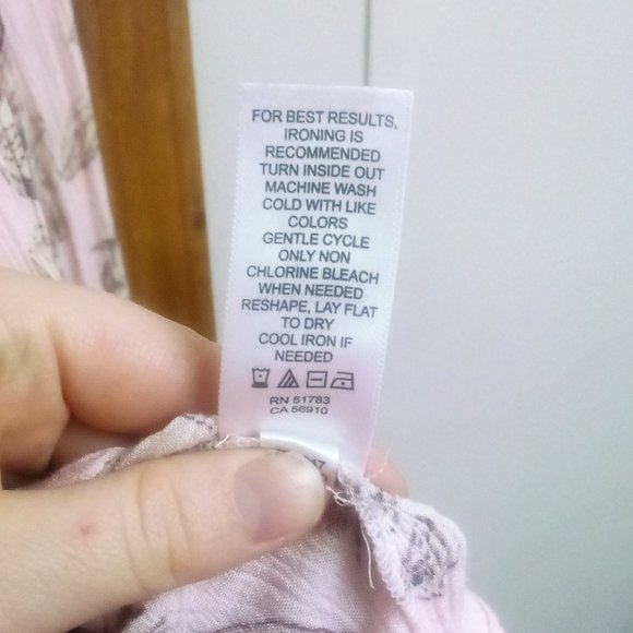 Maurices Pink Floral Ruffle Sleeve Blouse, Medium - Picture 6 of 6